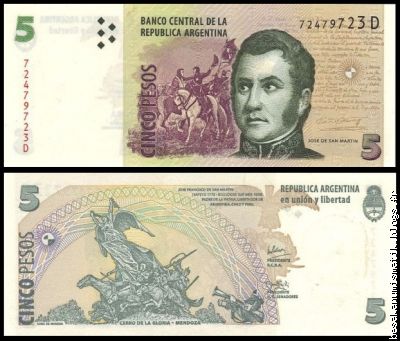 5 Pesos Serie 2002