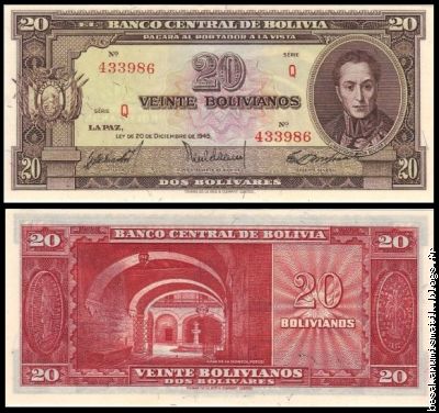 20  Bolivianos 1945