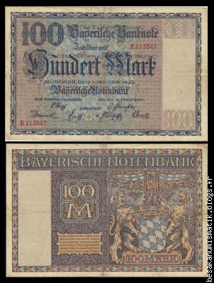 100 Mark BAYERISCHE 1922