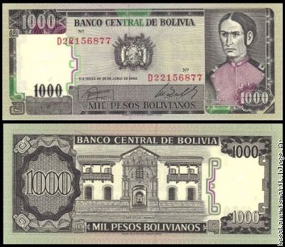 1000  Bolivianos 1982
